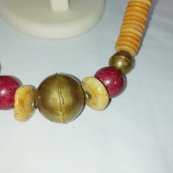 * hand crafted Multi Color Wood Bead single Strand N - Picture 3 of 6